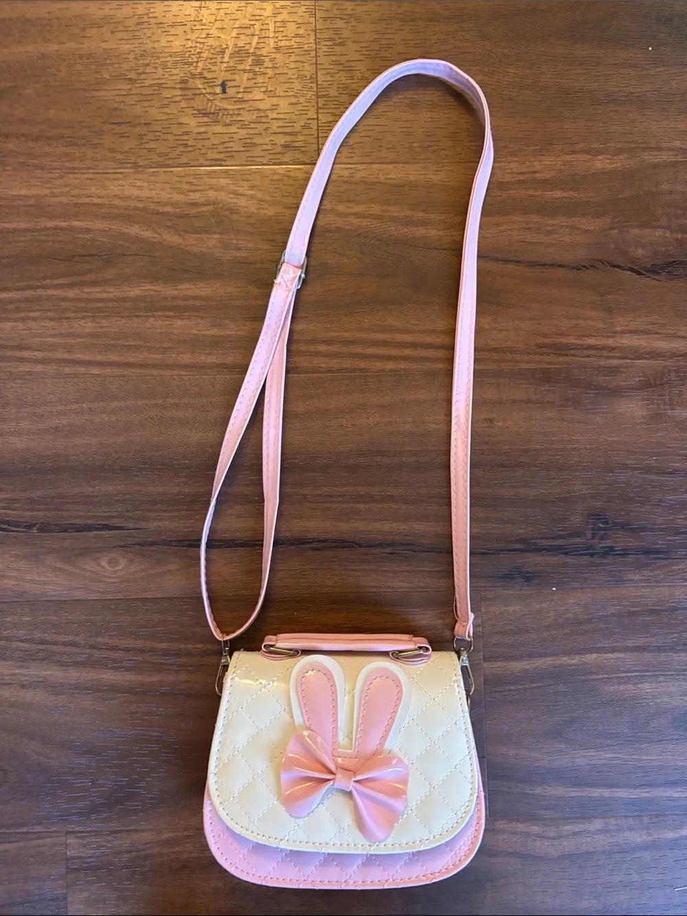 Cute Pink & Cream Bunny Crossbody Bag
